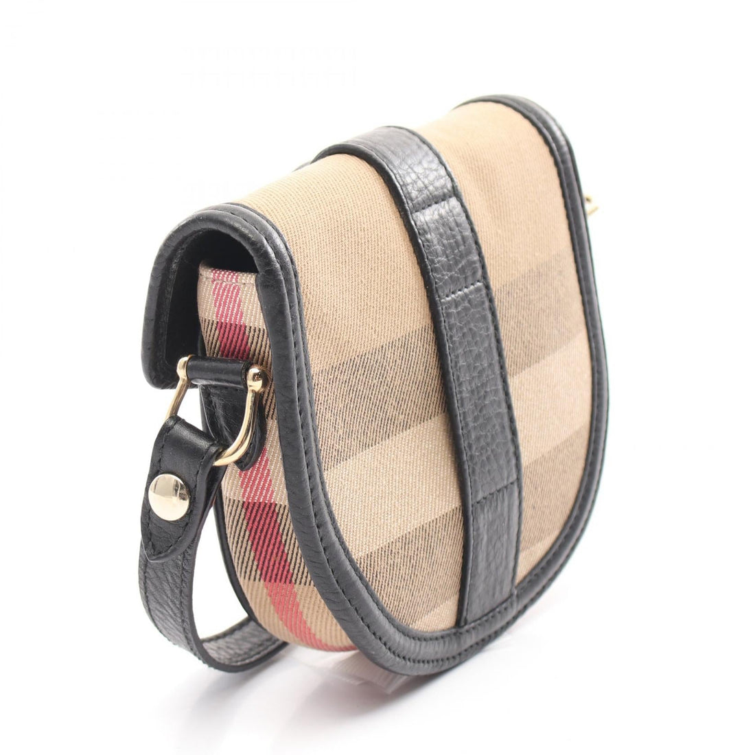 Burberry Nova Check Canvas Leather Shoulder Bag