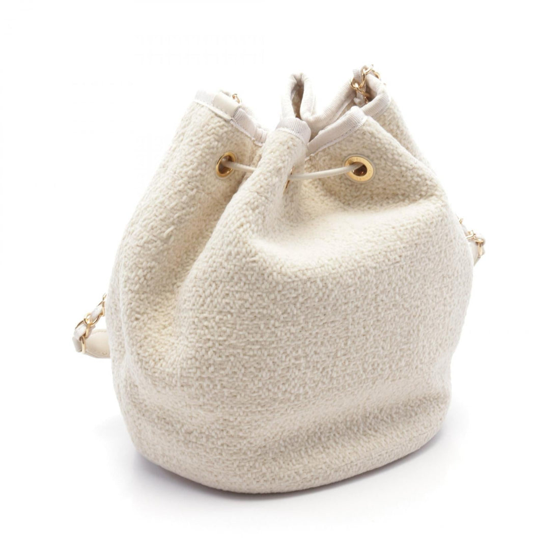 Chanel Deauville Bucket Shoulder Bag Ivory