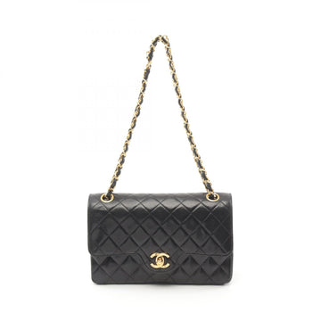 Chanel Lambskin Matelasse W Flap Shoulder Bag