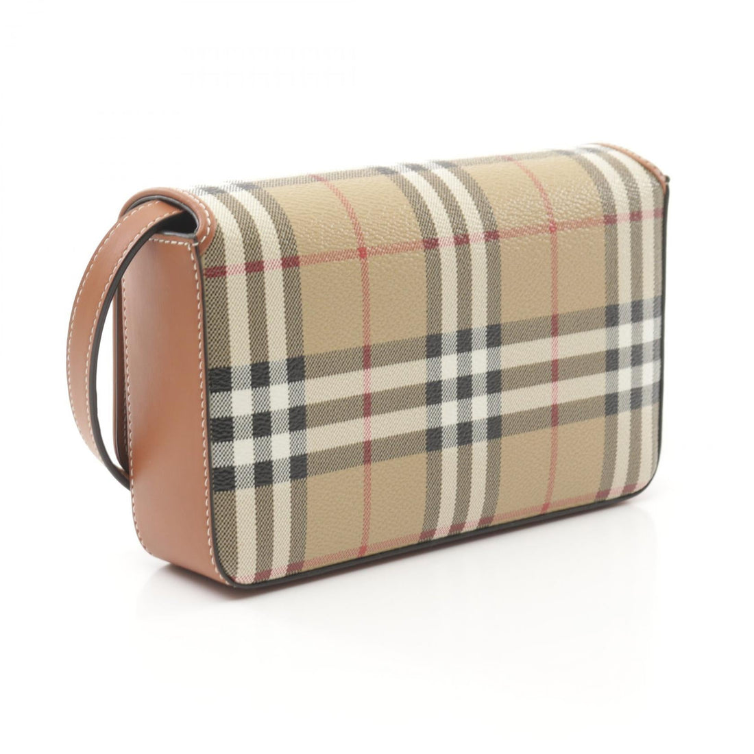 Burberry Vintage Check PVC Coated Canvas Leather Shoulder Bag