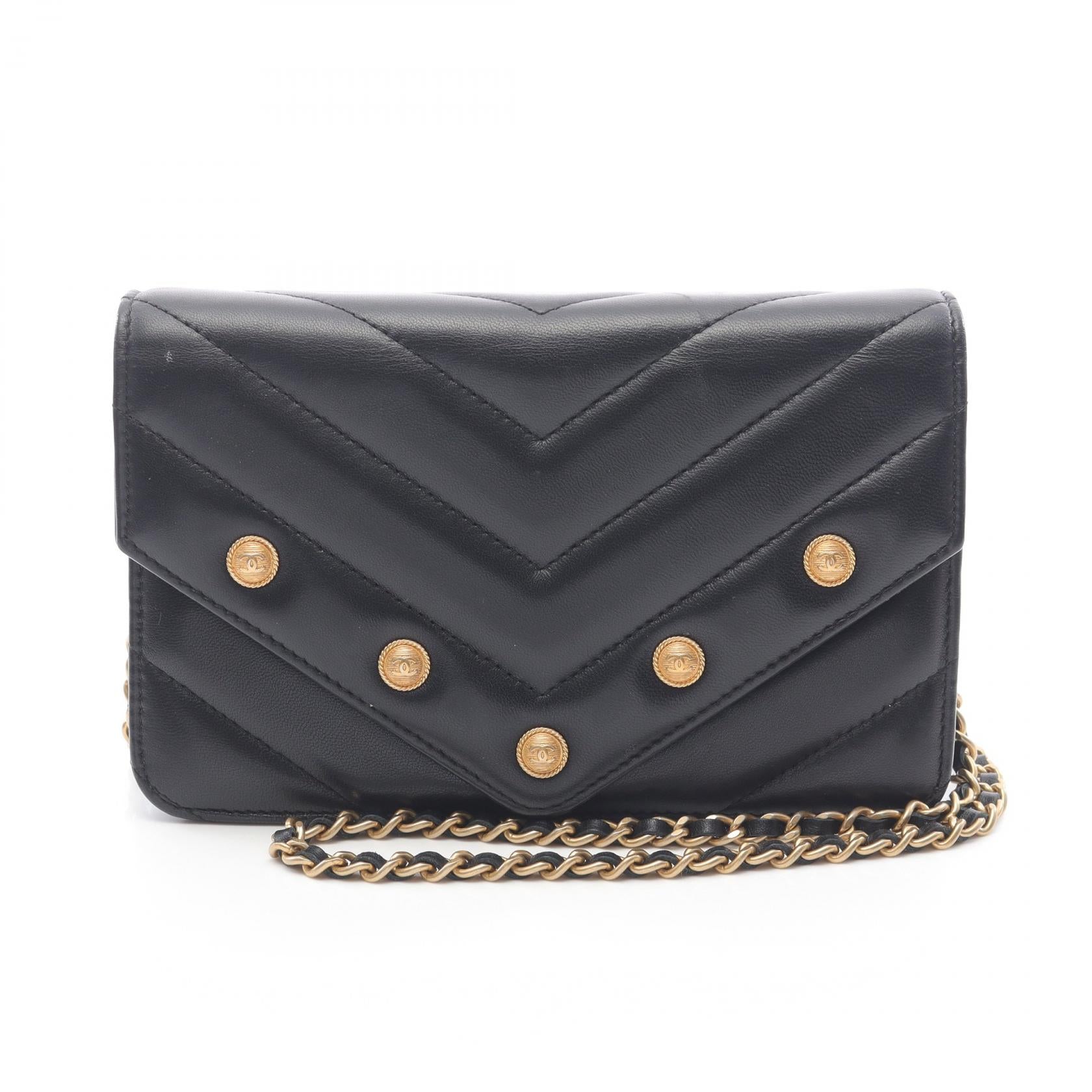Chanel Chevron V Stitch Lambskin Shoulder Bag