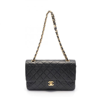 Chanel Lambskin Matelasse W Flap Shoulder Bag