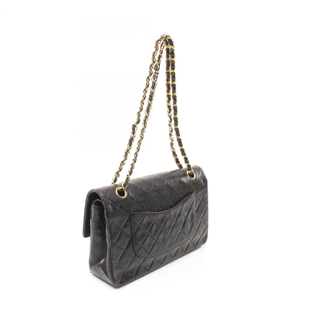 Chanel Matelasse W Flap Shoulder Bag Black
