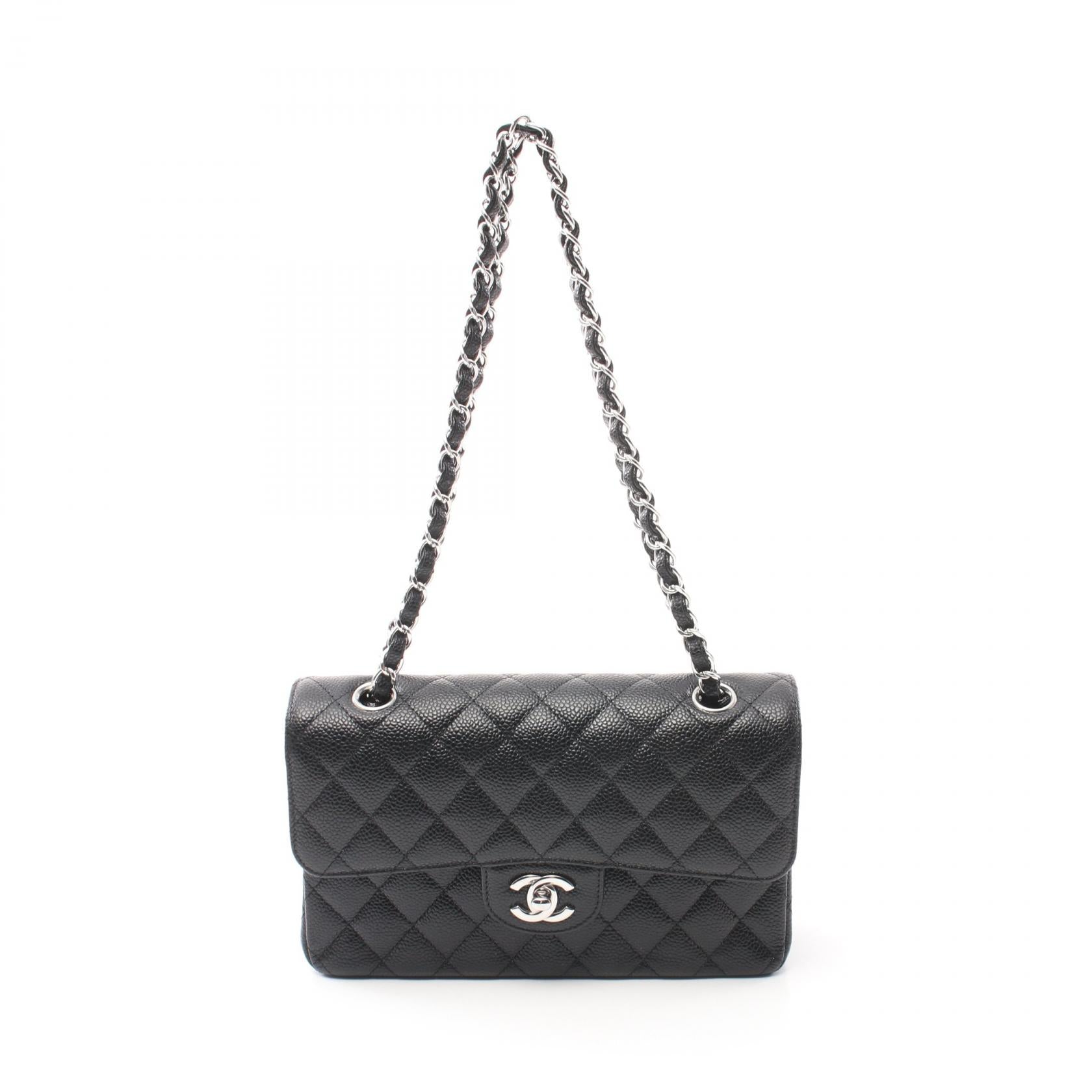 Chanel Matelasse W Flap Leather Shoulder Bag
