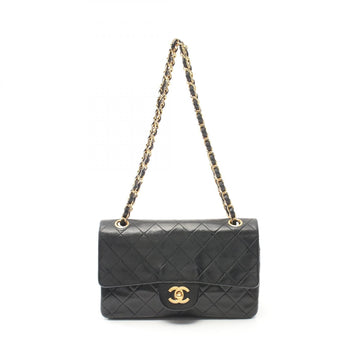 Chanel Lambskin Matelasse W Flap Shoulder Bag