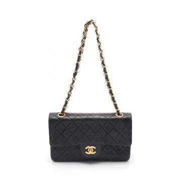 Chanel Lambskin Matelasse W Flap Shoulder Bag