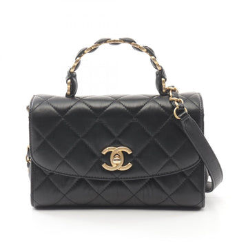 Chanel Matelasse Top Handle Shoulder Bag Black
