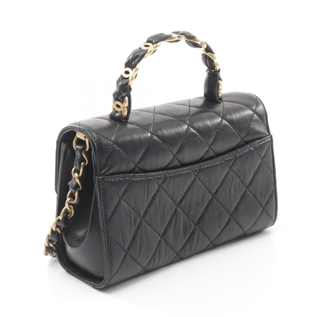 Chanel Matelasse Top Handle Shoulder Bag Black