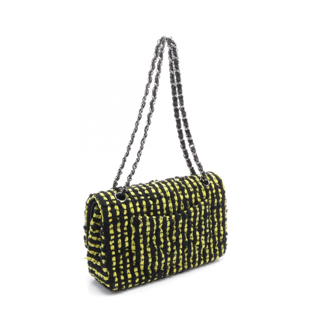 Chanel Matelasse W Flap Fabric Leather Shoulder Bag