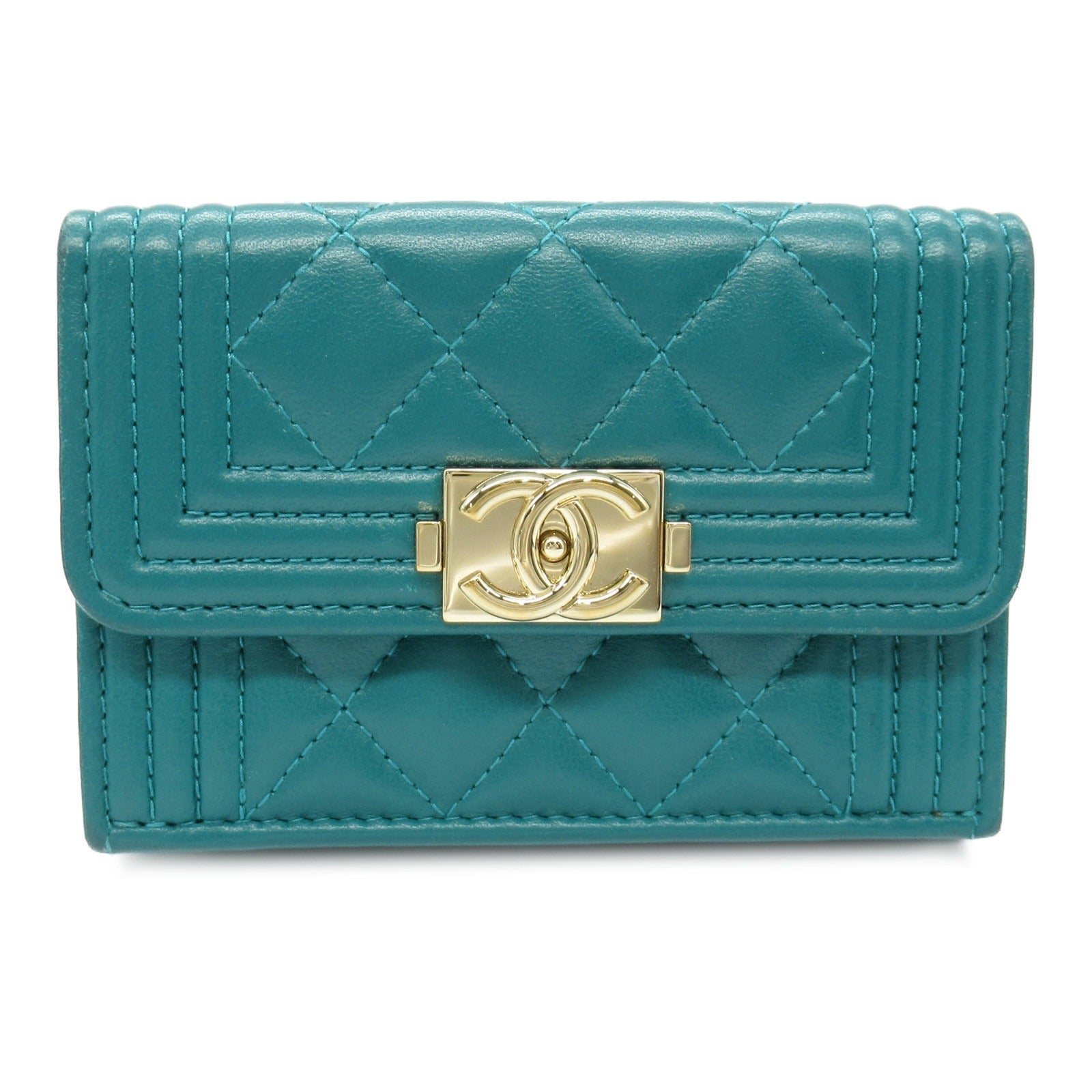 Chanel Boy Chanel Lambskin Trifold Wallet
