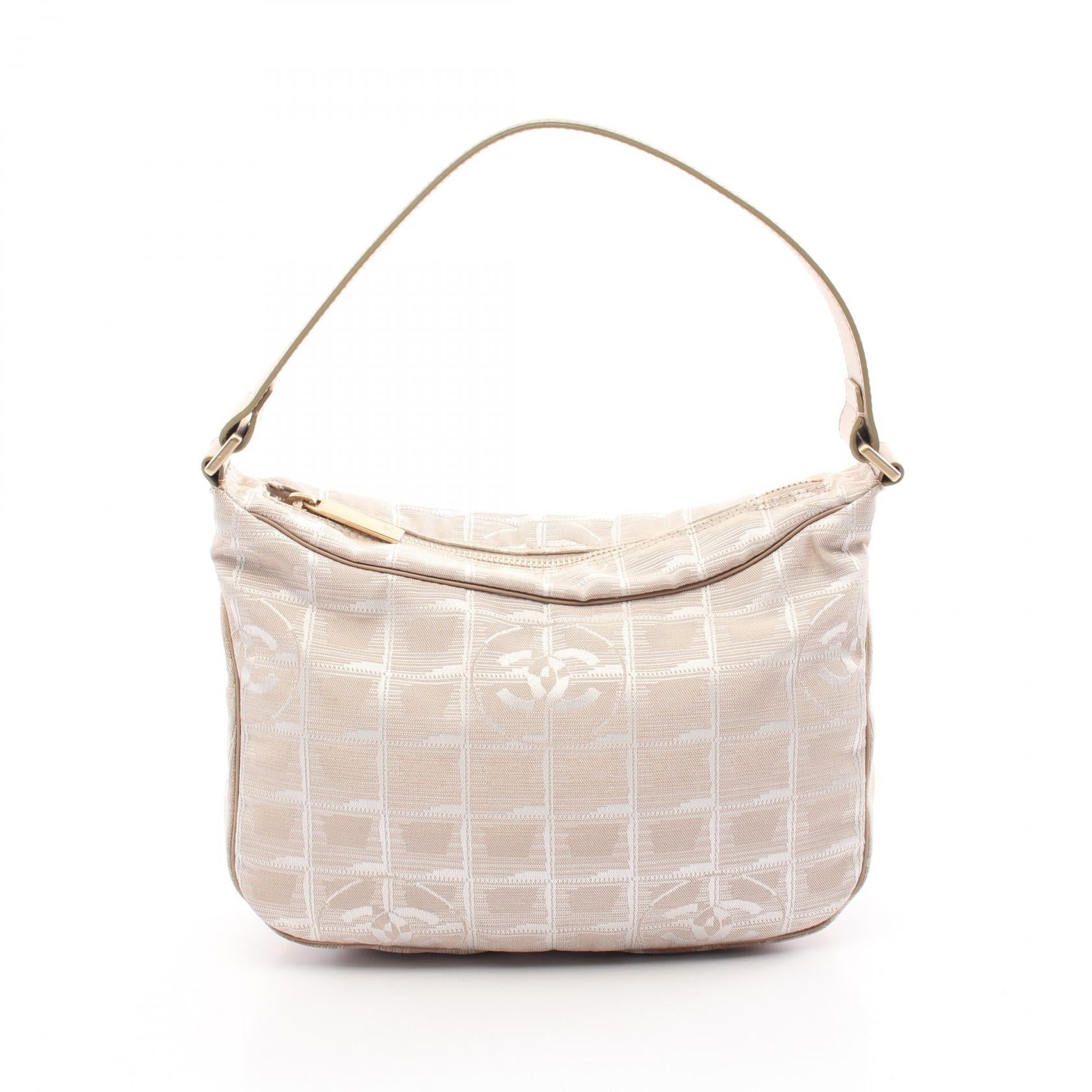 Chanel New Travel Line Leather Nylon Canvas Shoulder Bag