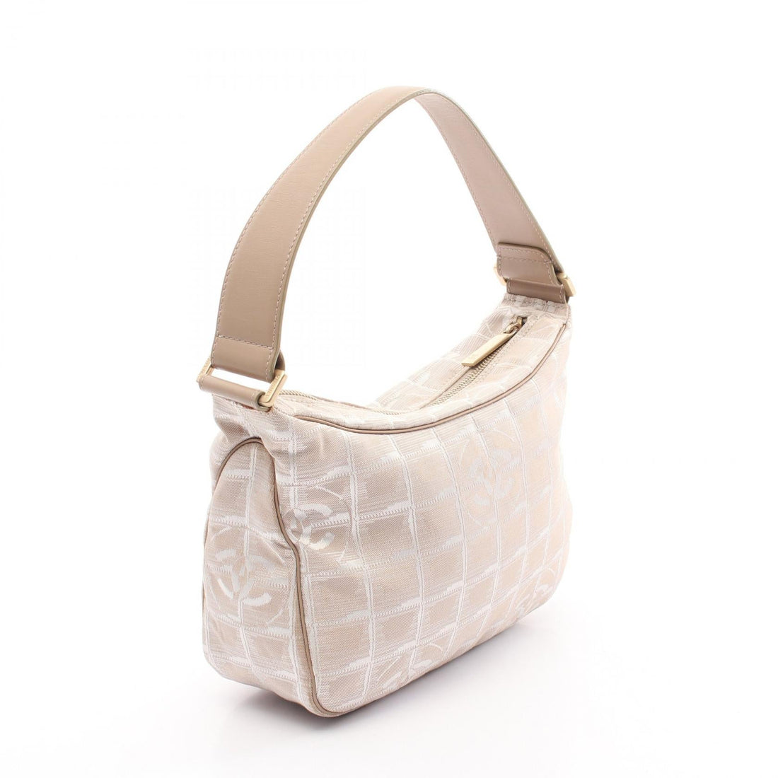 Chanel New Travel Line Leather Nylon Canvas Shoulder Bag