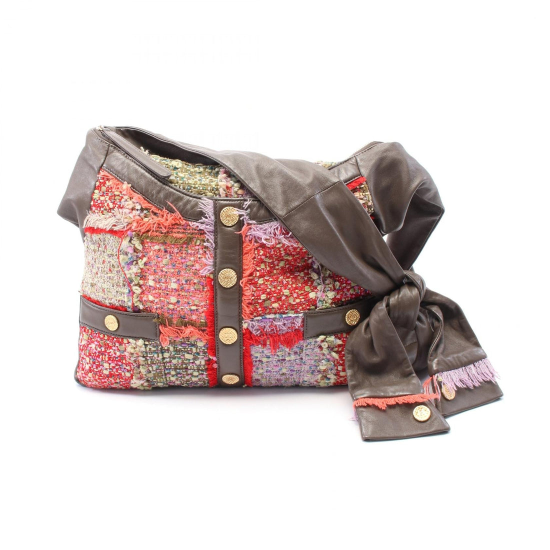 Chanel Girl Chanel Fabric Leather Shoulder Bag