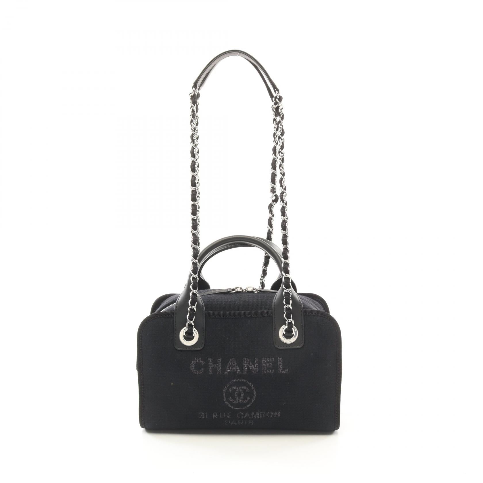 Chanel Deauville Canvas Leather 2way Shoulder Bag