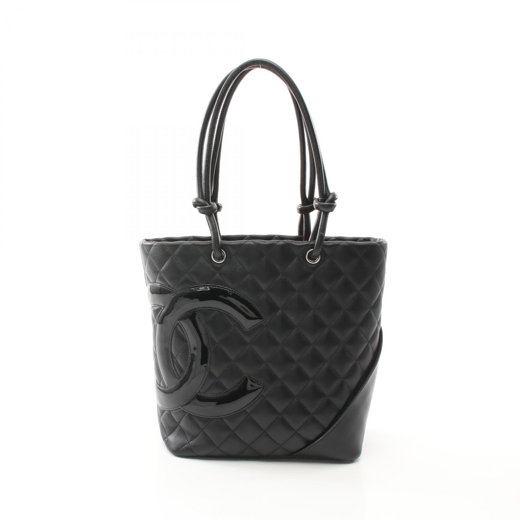 Chanel Cambon Line Leather Patent Leather Tote Bag