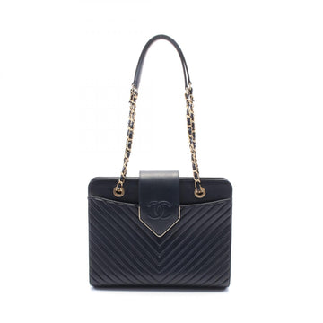 Chanel Chevron V Stitch Leather Shoulder Bag