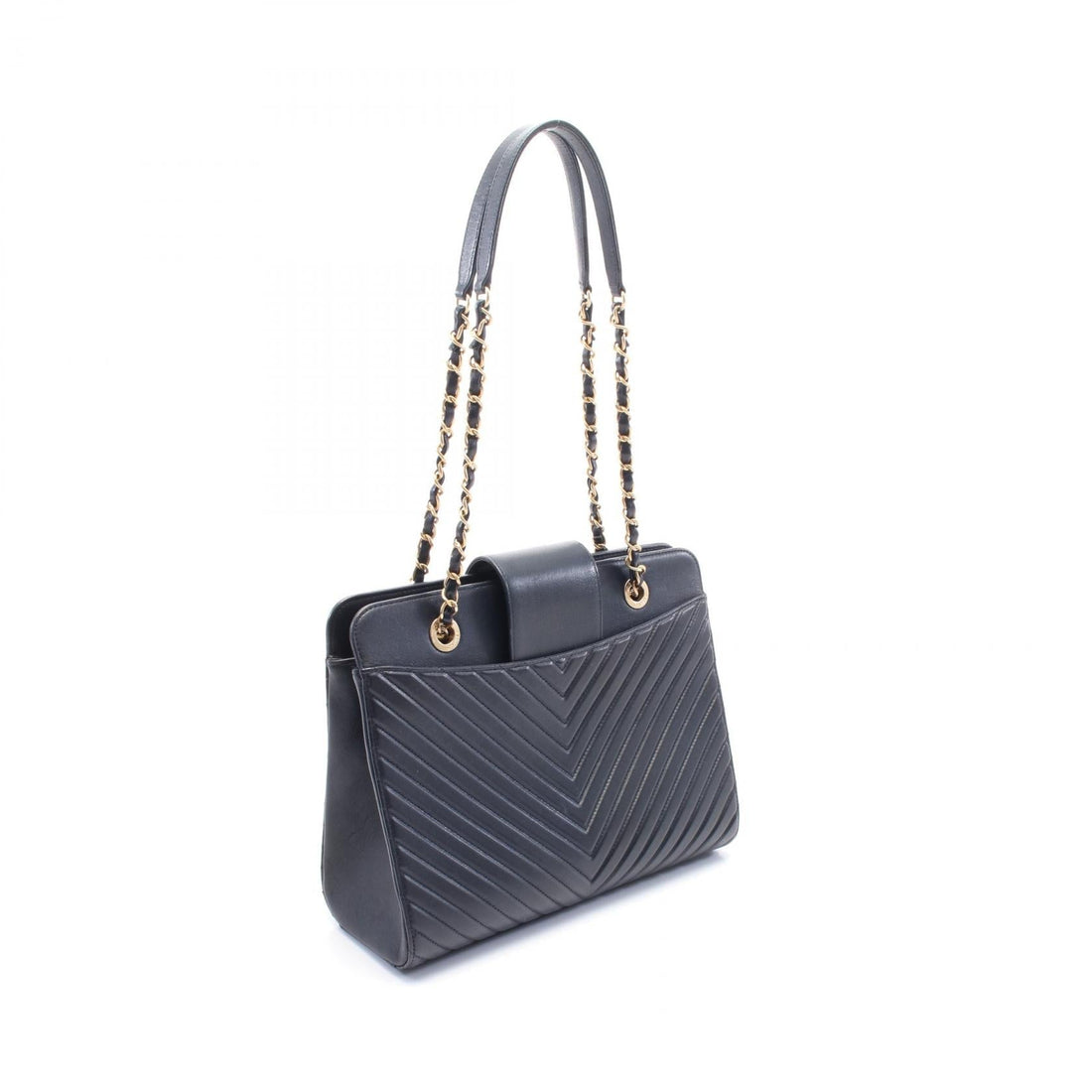 Chanel Chevron V Stitch Leather Shoulder Bag
