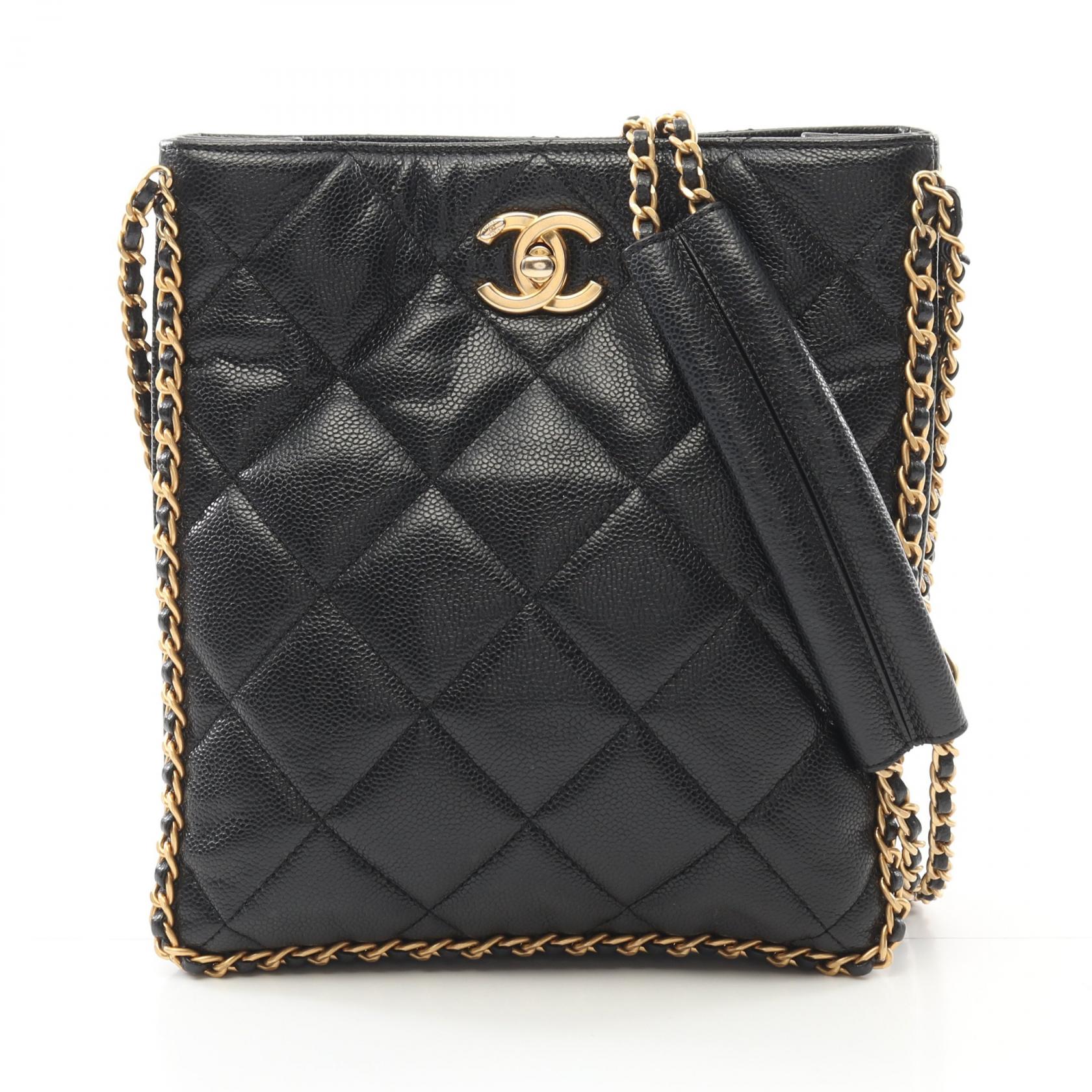 Chanel Small Shopping Bag Caviar Skin 2way Shoulder Bag