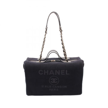 Chanel Deauville Canvas Leather Shoulder Bag