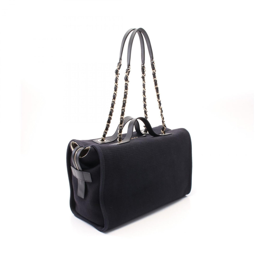 Chanel Deauville Canvas Leather Shoulder Bag