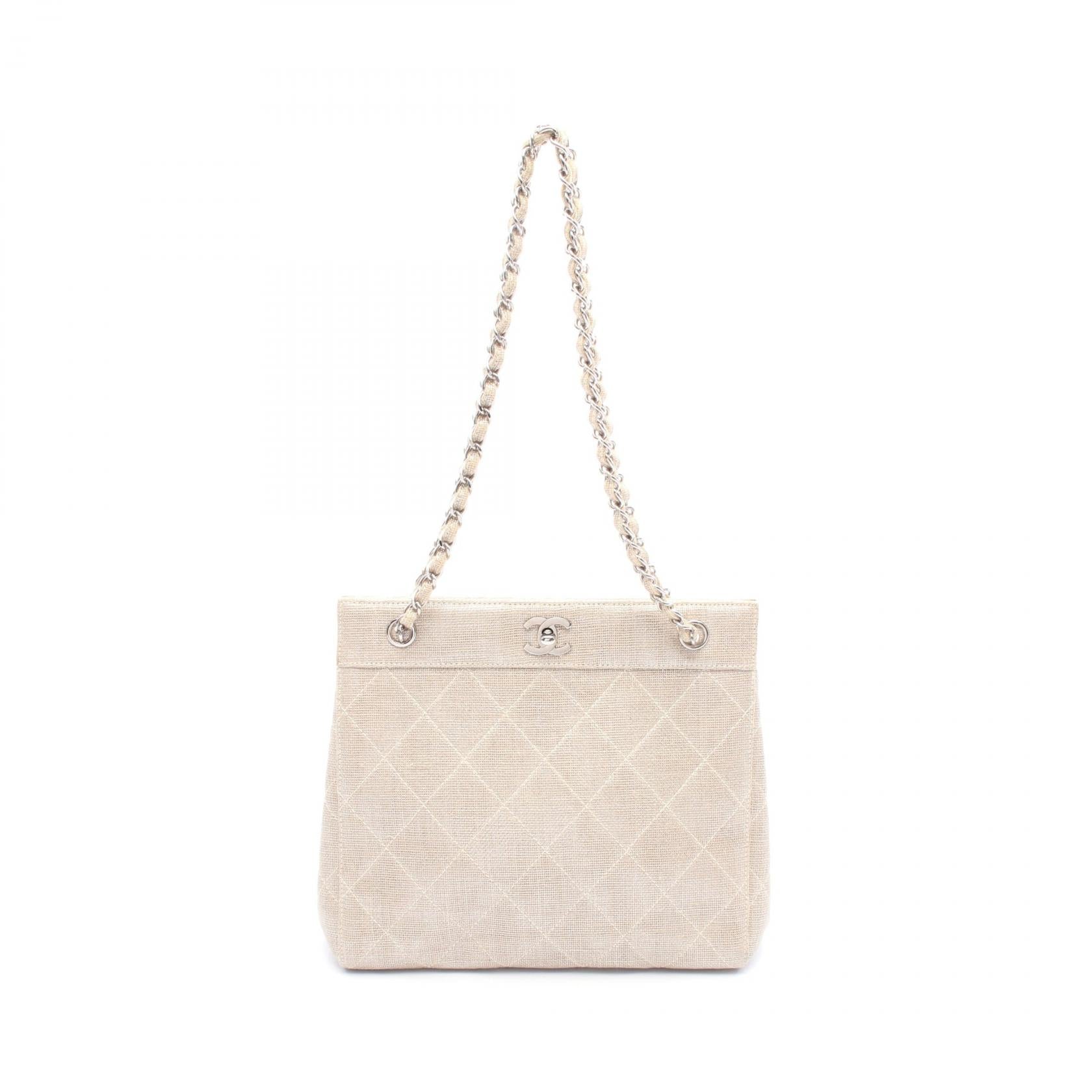 Chanel Matelasse Linen Canvas Shoulder Bag