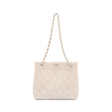 Chanel Matelasse Linen Canvas Shoulder Bag