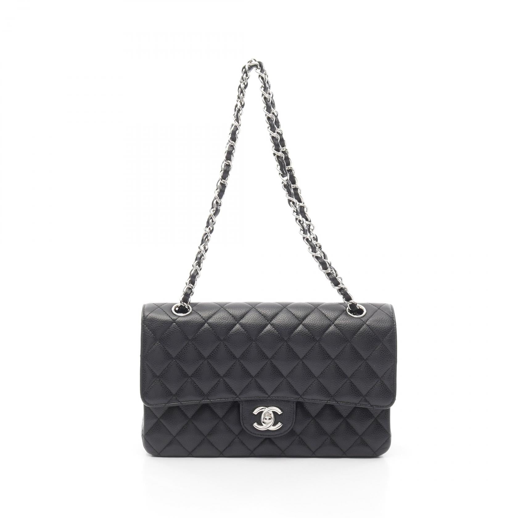Chanel Matelasse W Flap Grained Calfskin Shoulder Bag