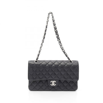 Chanel Matelasse W Flap Grained Calfskin Shoulder Bag