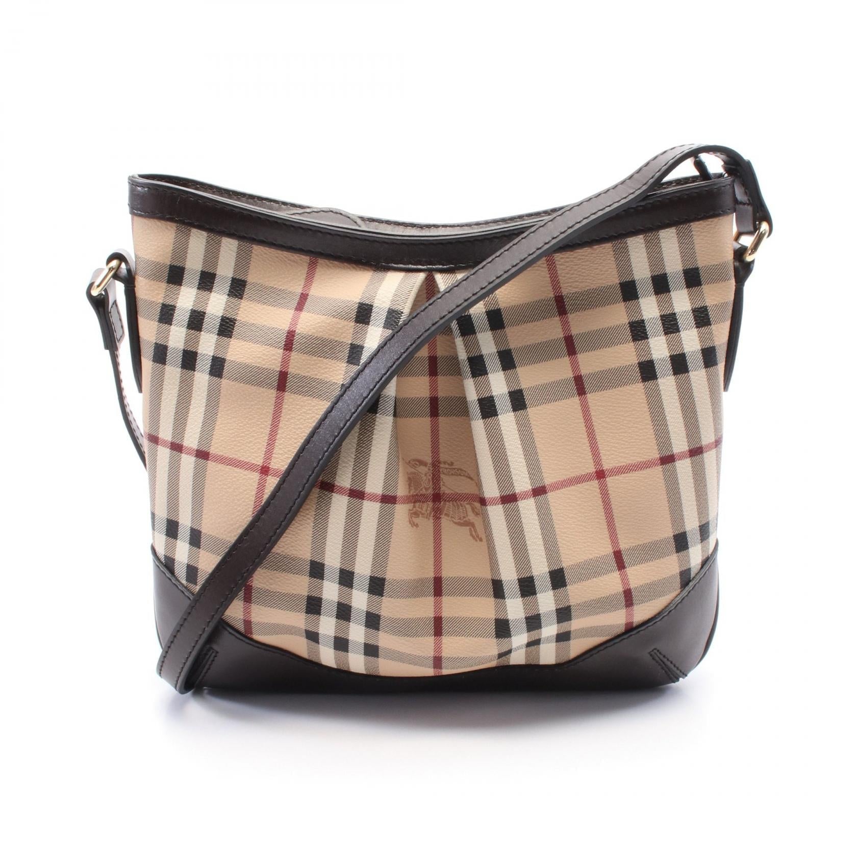 Burberry PVC Coated Canvas Leather Shoulder Bag