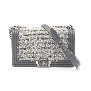 Chanel Boy Chanel Fabric Leather Shoulder Bag