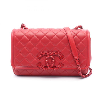 Chanel CC Filigree Leather Shoulder Bag
