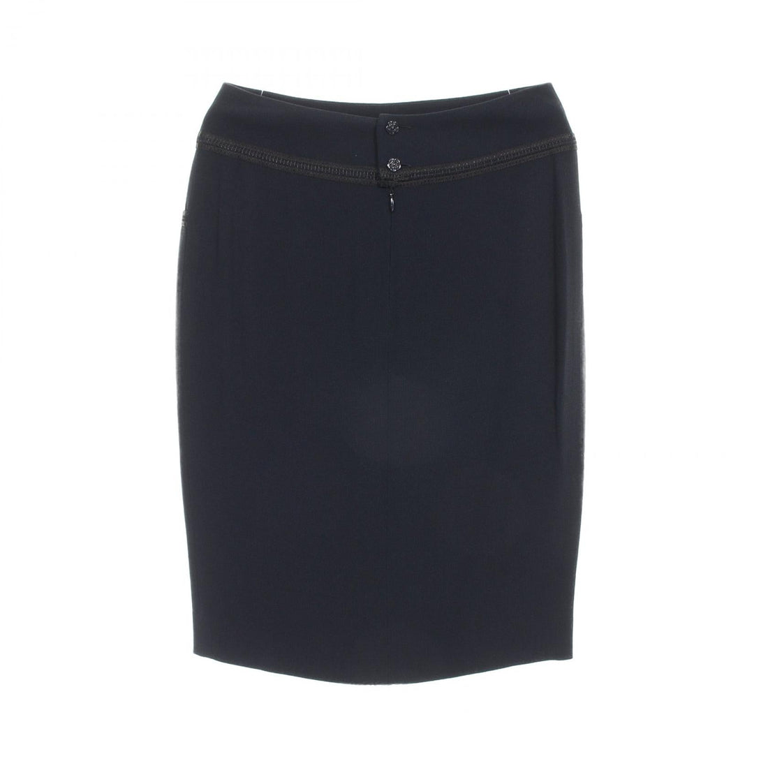 Chanel Camellia Button Rayon Acetate Skirt