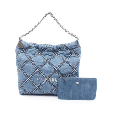 Chanel 22 Denim Leather Tote Bag