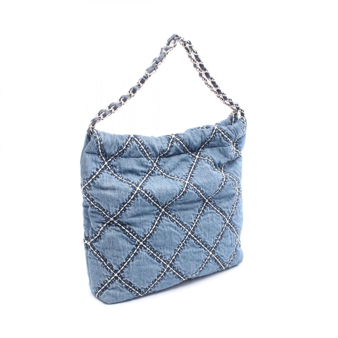 Chanel 22 Denim Leather Tote Bag