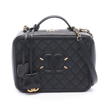Chanel CC Filigree Caviar Skin 2way Shoulder Bag