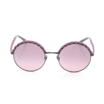 Chanel Coco Mark Leather Metal Sunglasses