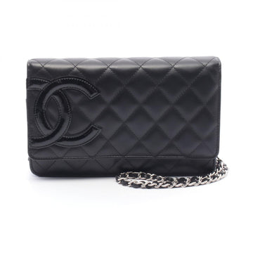 Chanel Cambon Line Calfskin Patent Leather Shoulder Bag