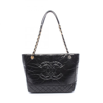 Chanel Matelassé Patent Leather Shiny Aged Calfskin Tote Bag