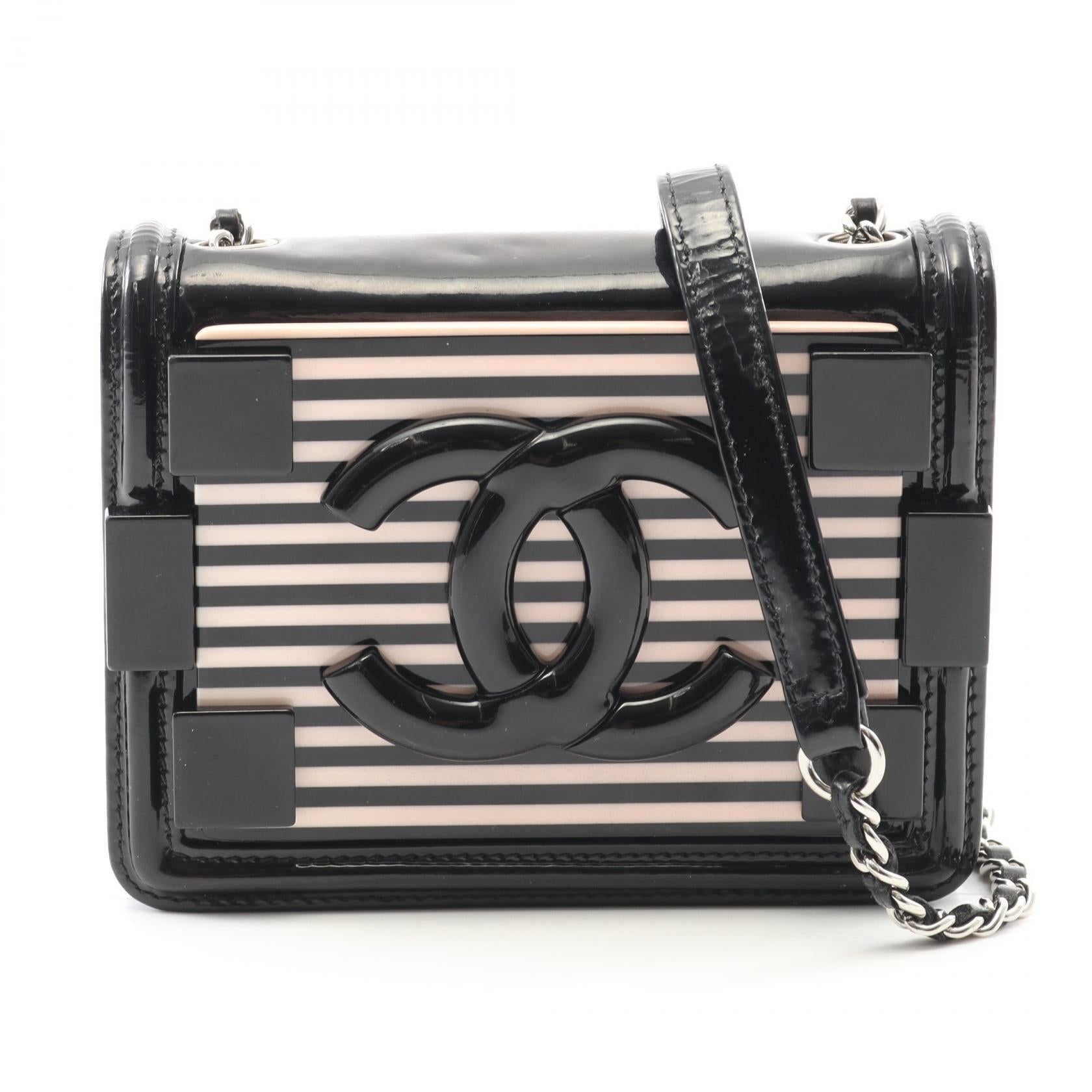 Chanel Lego Boy Coco Mark Patent Leather Plastic Shoulder Bag