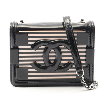 Chanel Lego Boy Coco Mark Patent Leather Plastic Shoulder Bag