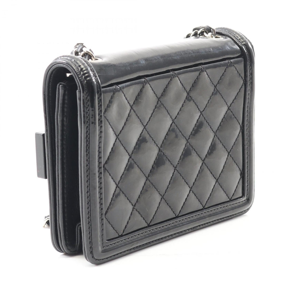 Chanel Lego Boy Coco Mark Patent Leather Plastic Shoulder Bag