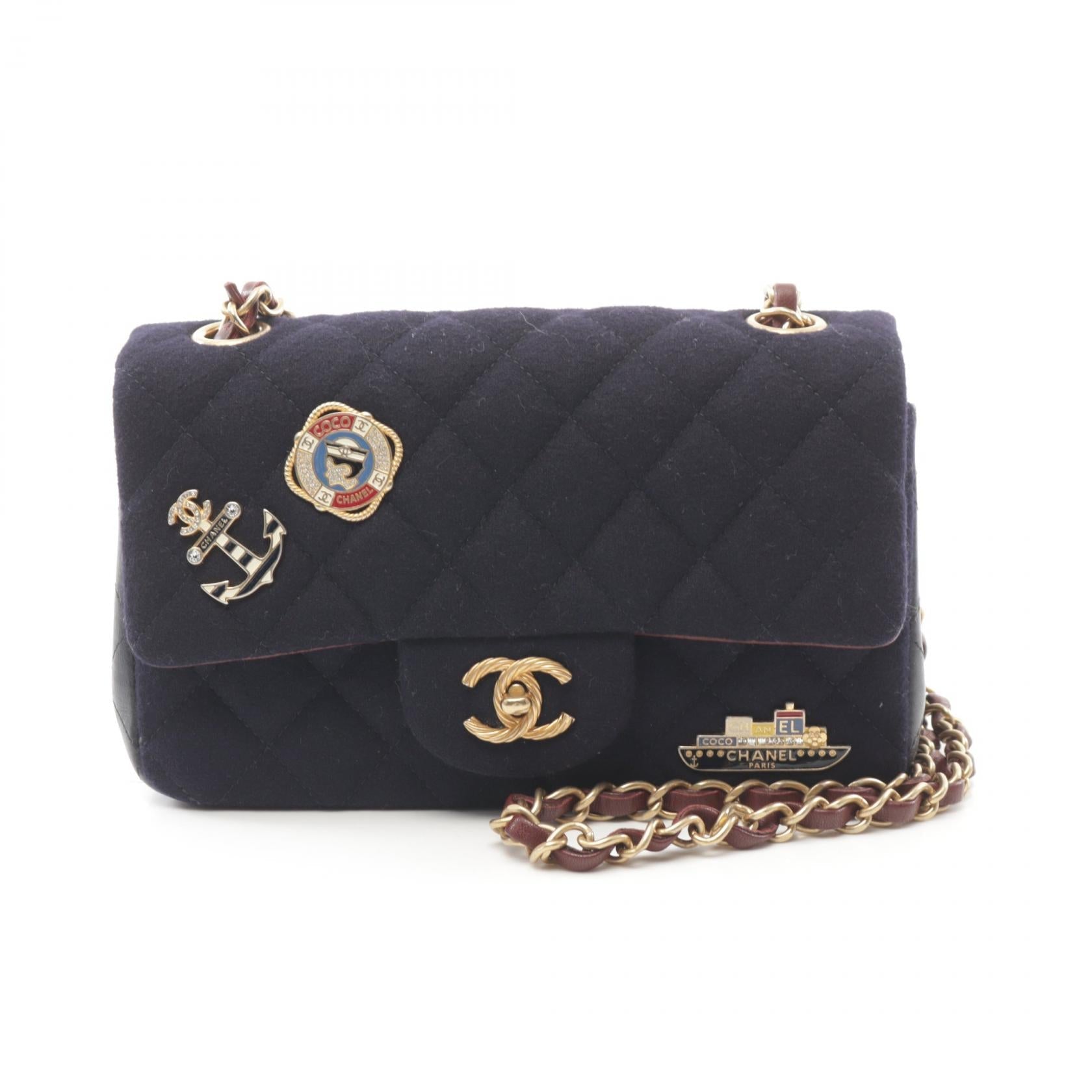 Chanel Wool Lambskin Matelasse Shoulder Bag