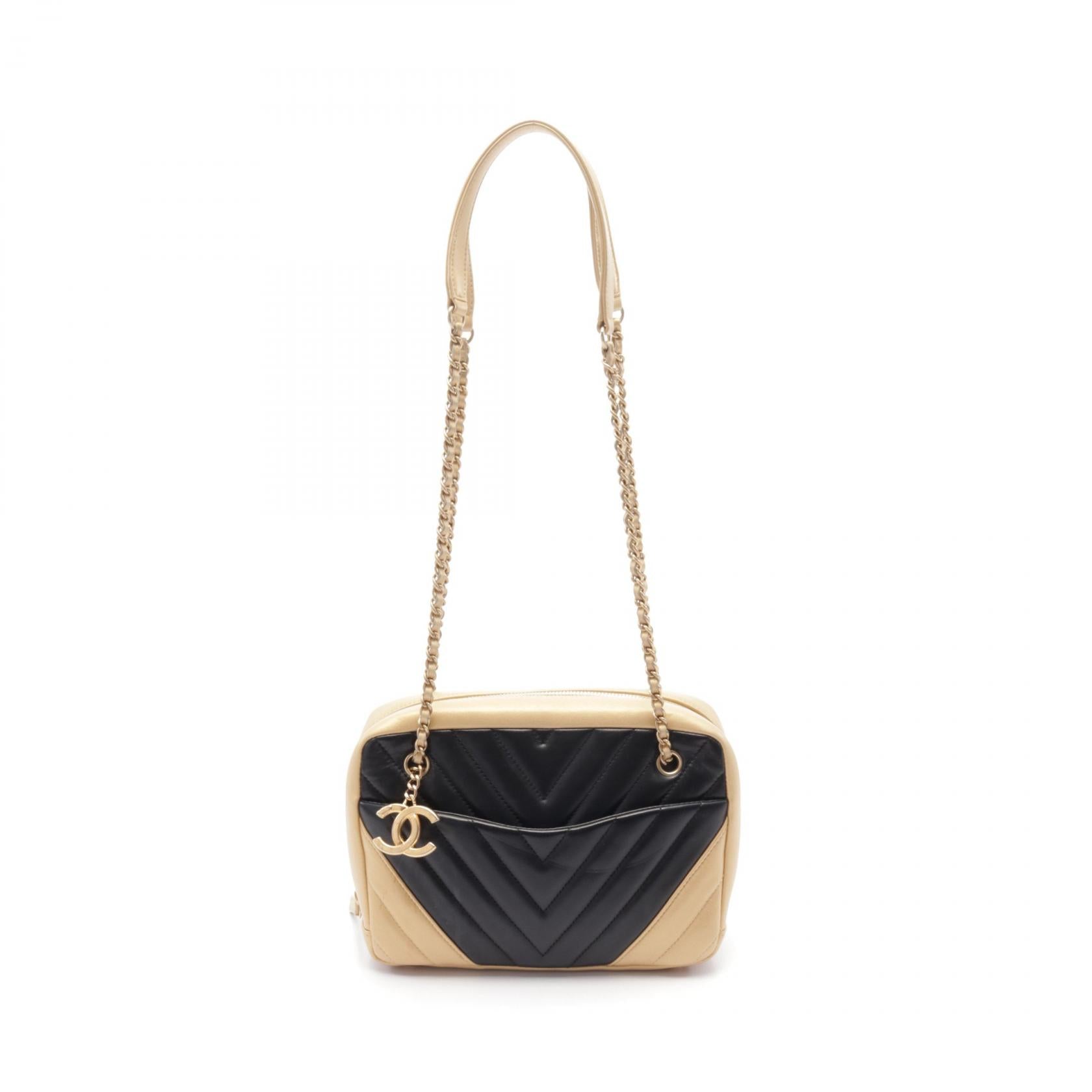 Chanel V-stitch Lambskin Shoulder Bag