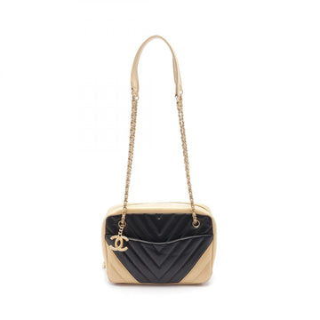 Chanel V-stitch Lambskin Shoulder Bag