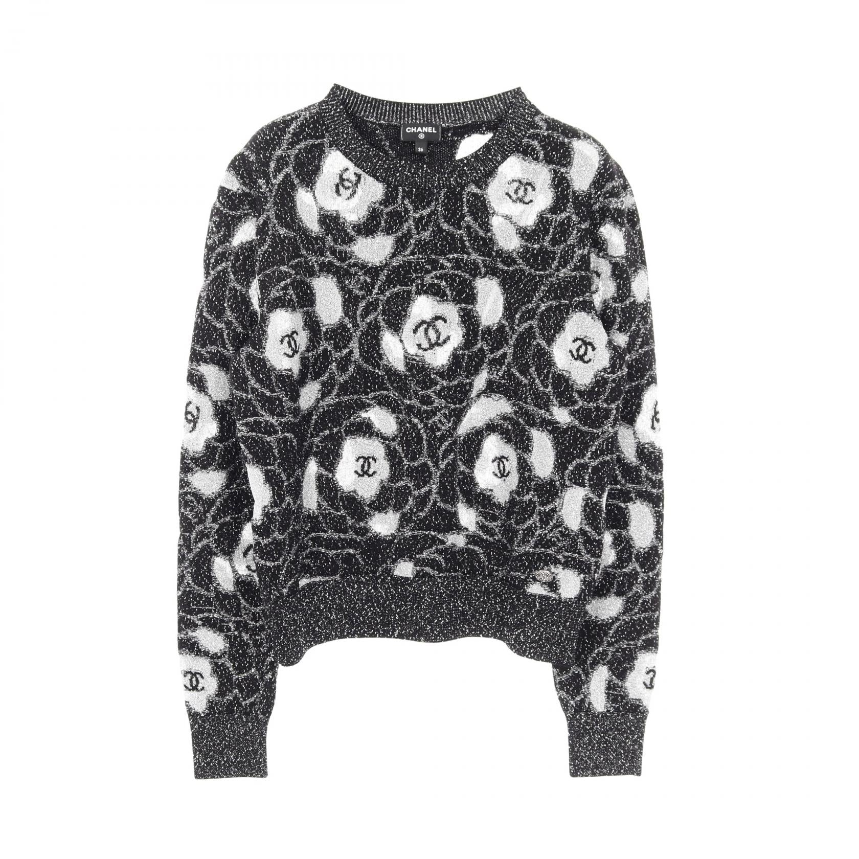 Chanel Camellia Viscose Knit Top