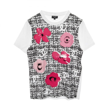 Chanel Camellia Tweed Print Cotton Top