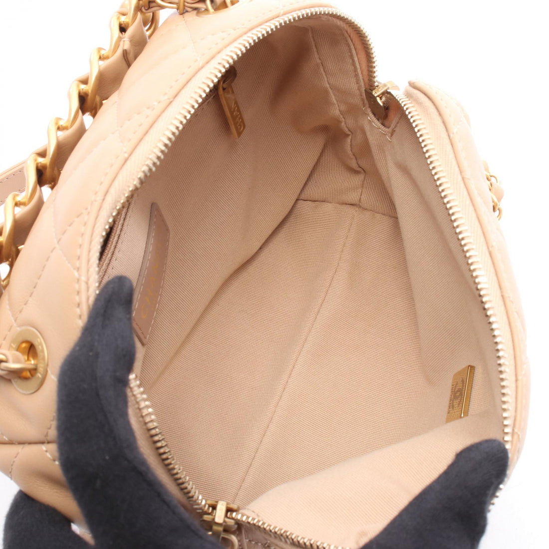 Chanel Matelassé Small Bowling Bag Leather Shoulder Bag