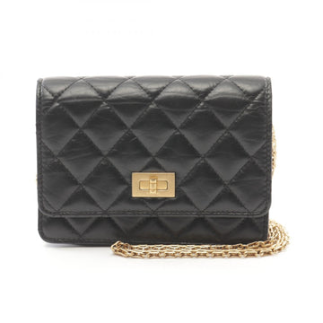 Chanel 2.55 Leather Shoulder Bag Black