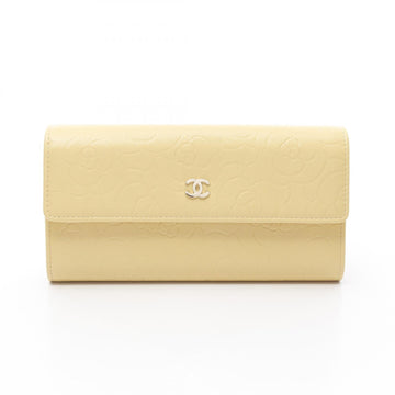 Chanel Camellia Grained Calfskin Long Wallet