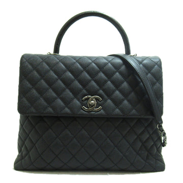 Chanel Caviar Skin Lizard Coco Handle 2way Bag